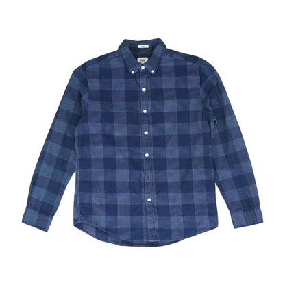Navy Check Long Sleeve Button Down