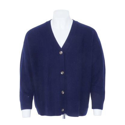 Navy Solid Cardigan Sweater