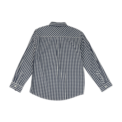 Navy Check Long Sleeve Button Down