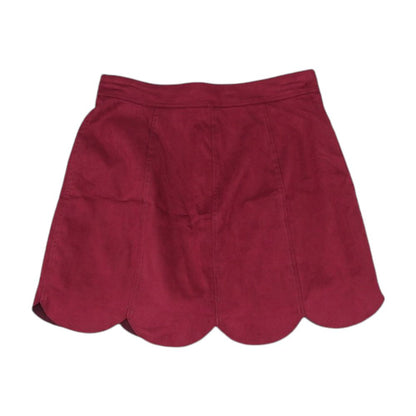 Burgundy Solid Mini Skirt
