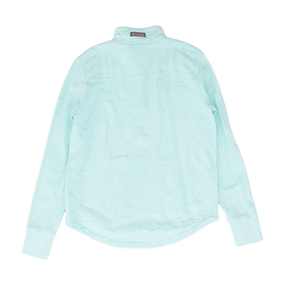 Blue Solid 1/4 Zip Pullover
