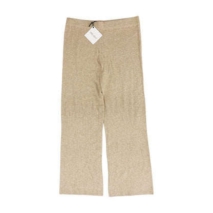 Beige Solid Pants