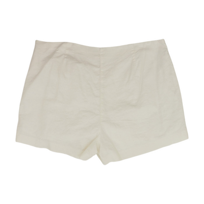 White Solid Knit Shorts