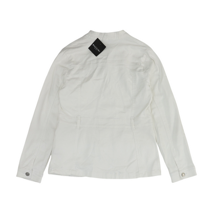 White Solid Denim Jacket