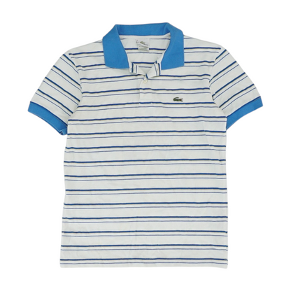 White Striped Short Sleeve Polo