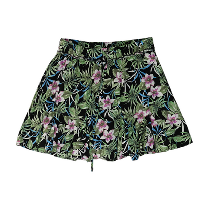 Black Floral Mini Skirt