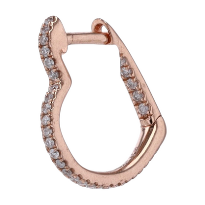 1/10 ctw 14K Rose Gold Diamond Hoop Earring