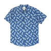 Blue Graphic Short Sleeve Button Down