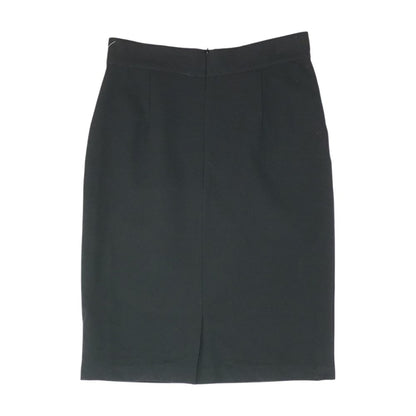 Black Solid Midi Skirt