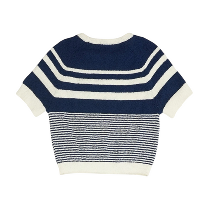 Navy Striped Pullover Sweater