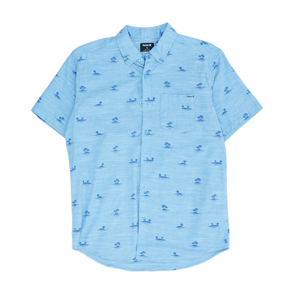 Blue Print Short Sleeve Button Down