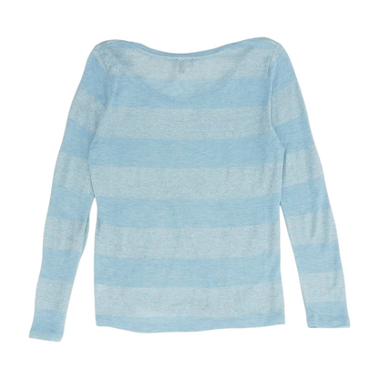 Blue Petite Striped Blouse