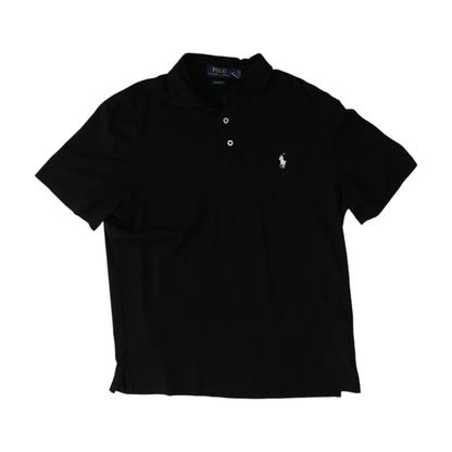 Black Solid Short Sleeve Polo