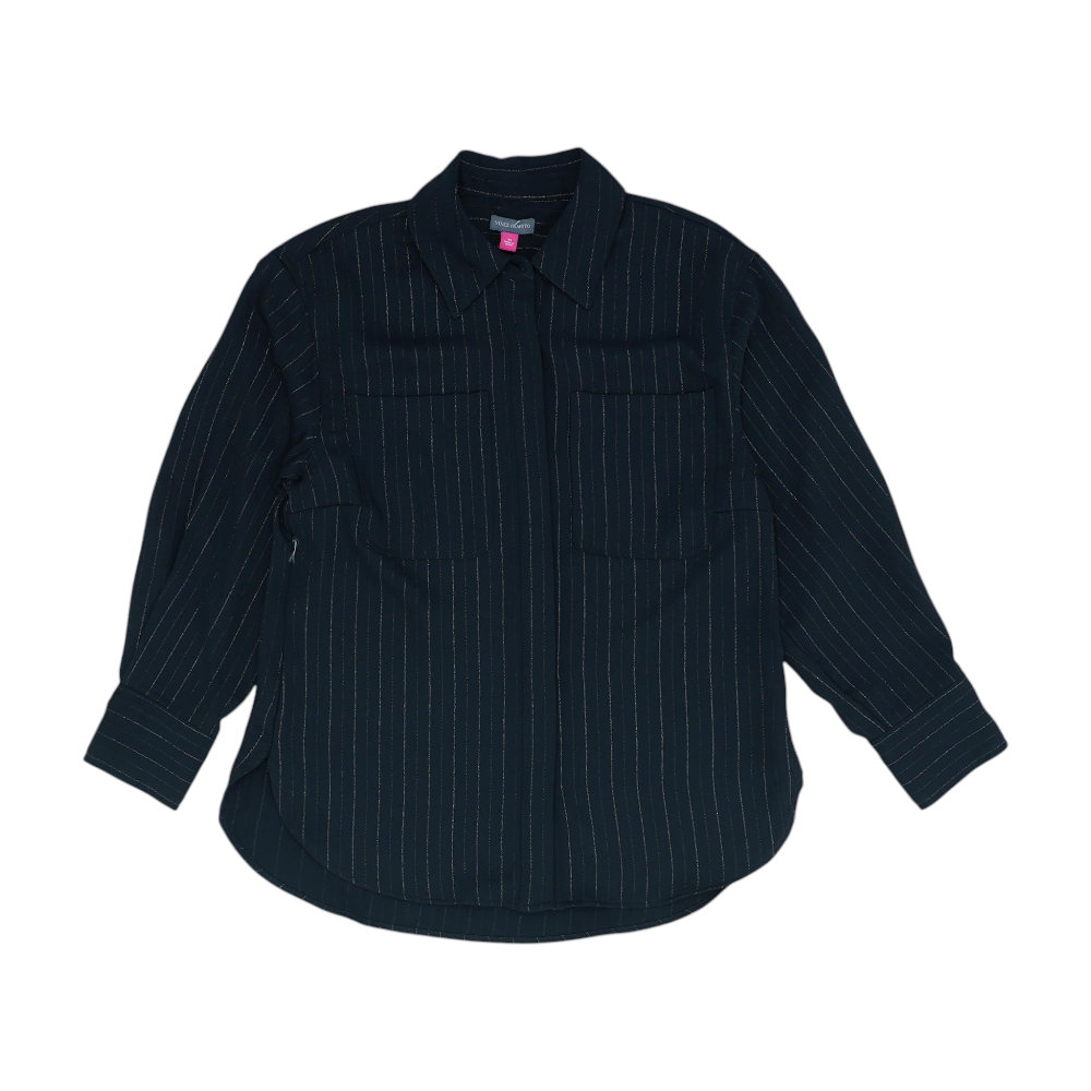 Vince Camuto Black Striped Button Down – Image 1