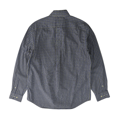 Black Plaid Long Sleeve Button Down
