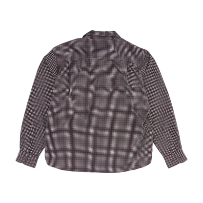 Burgundy Abstract Long Sleeve Button Down