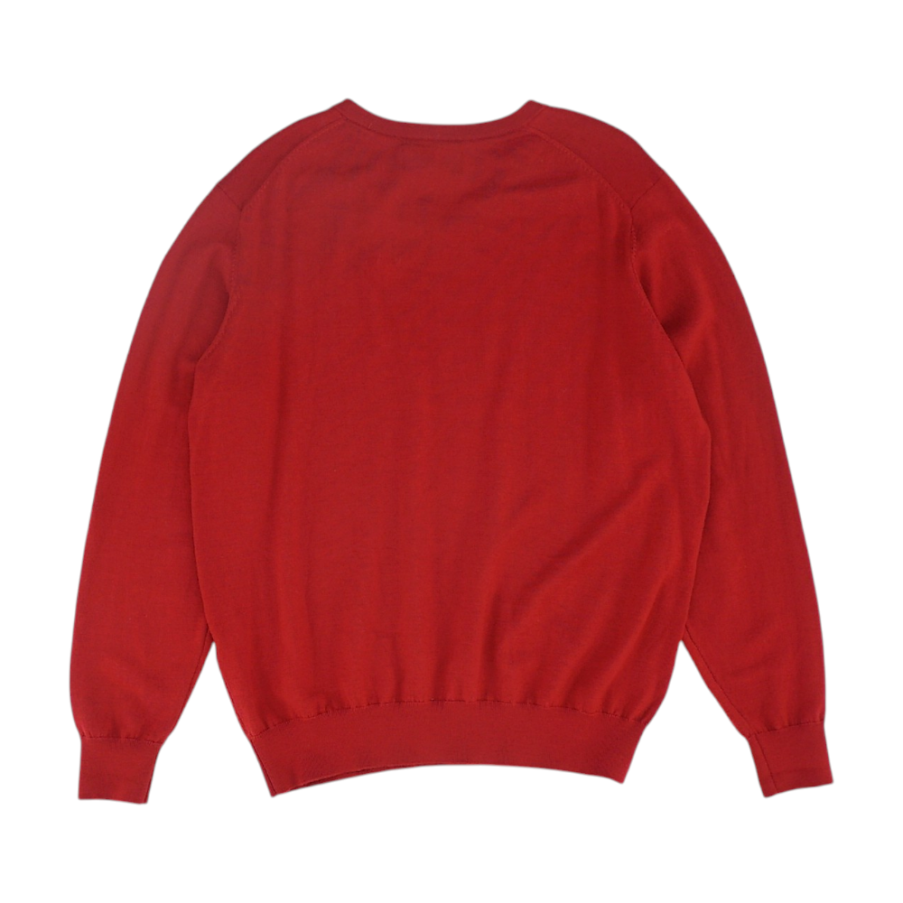 Red Solid Pullover Sweater