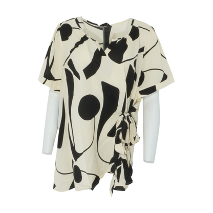 Beige Abstract Mini Dress