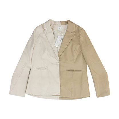 Beige Color Block Blazer