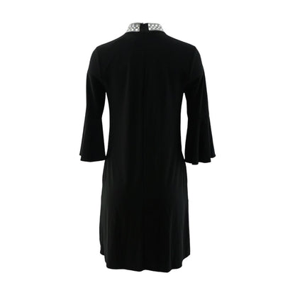 Black Solid Midi Dress