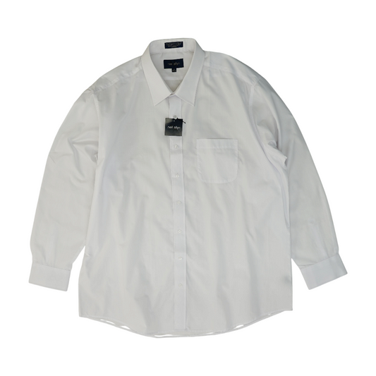 White Solid Long Sleeve Button Down