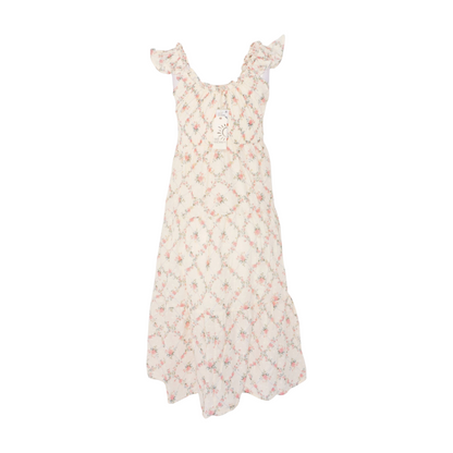 Ivory Floral Midi Dress