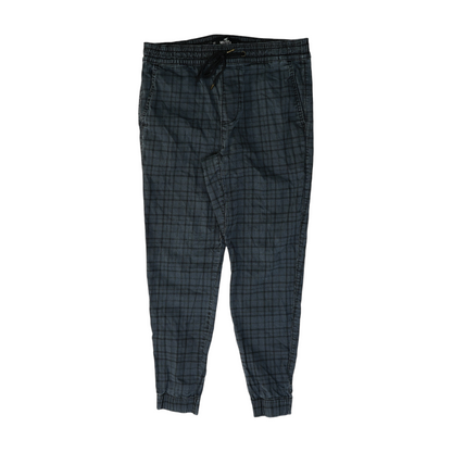 Gray Plaid Tapered Pants