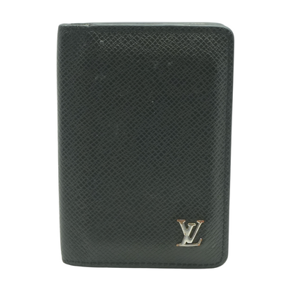 Black Taiga Leather RFID Pocket Organizer