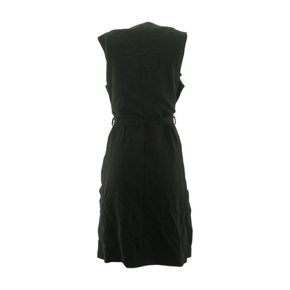 Black Solid Midi Dress