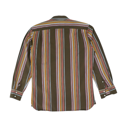 Brown Striped Long Sleeve Button Down