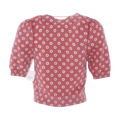 Red Floral Cardigan Sweater
