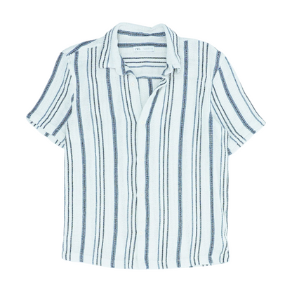 Beige Striped Short Sleeve Polo