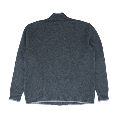 Charcoal Solid Cardigan Sweater