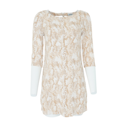 Beige Animal Print Mini Dress