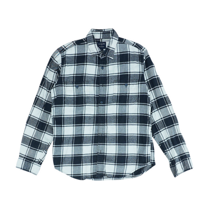 Navy Plaid Flannel Button Down