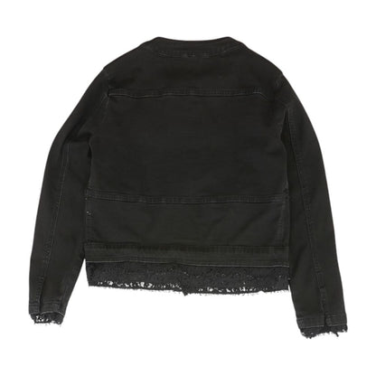 Black Floral Denim Jacket