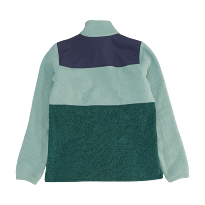 Green Color Block 1/4 Zip Pullover