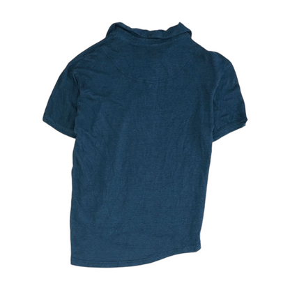 Blue Solid Short Sleeve Polo