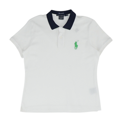 White Solid Short Sleeve Polo