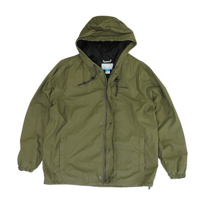 Green Solid Rain Jacket