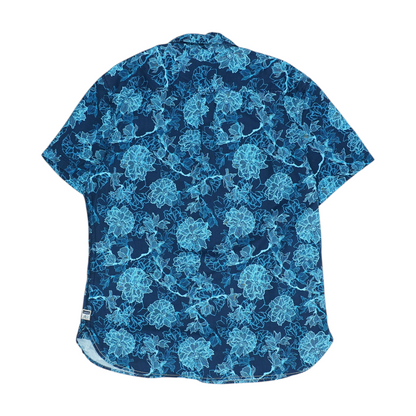 Navy Floral Short Sleeve Button Down