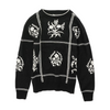 Black Floral Pullover Sweater