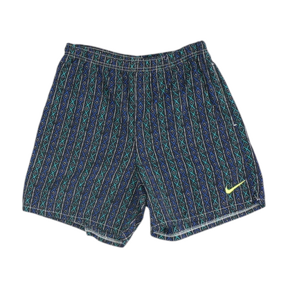 Vintage Blue Geometric Active Shorts