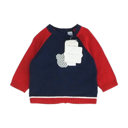 Navy Color Block Pullover Sweater