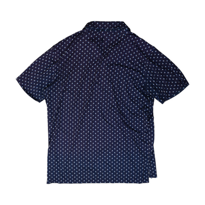 Navy Print Short Sleeve Polo
