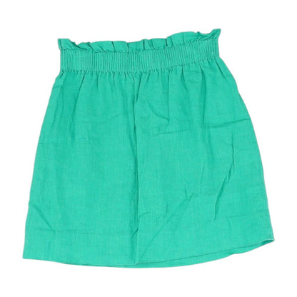 Green Solid Mini Skirt