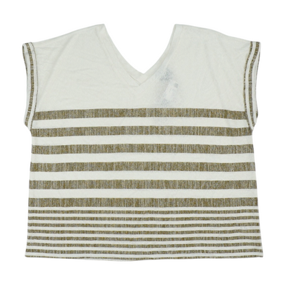White Plus Size Striped Blouse