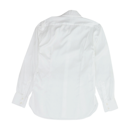 White Solid Long Sleeve Button Down