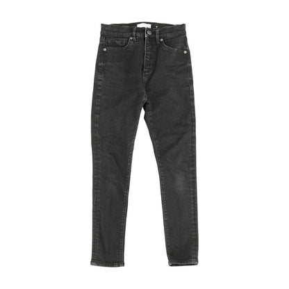 Black Solid Skinny Leg Jeans