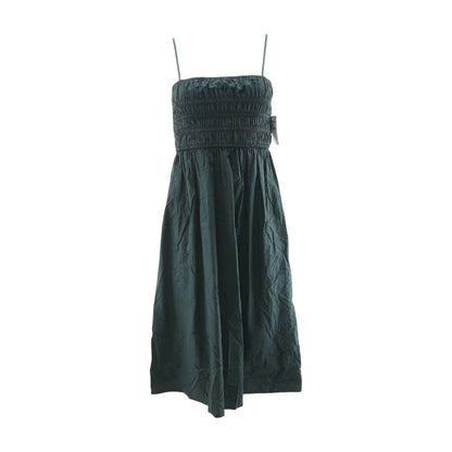 Black Solid Midi Dress